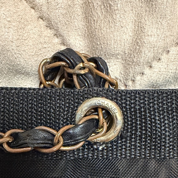 CHANEL Black Mesh Tote Fair Condition - Picture 4 of 13